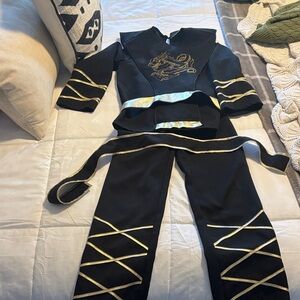 Black and Gold Kids Ninja Dragon Costume